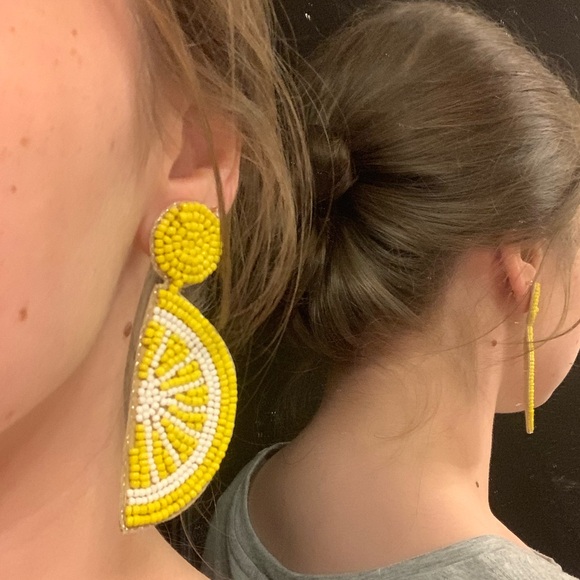 Lemon Statement Earrings - Picture 2 of 2
